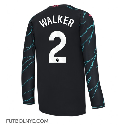 Camiseta Manchester City Kyle Walker #2 Tercera Equipación 2023-24 manga larga